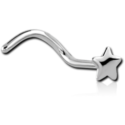 SURGICAL STEEL GRADE 316L STAR CURVED NOSE STUD