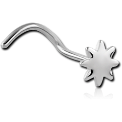 SURGICAL STEEL GRADE 316L SUN CURVED NOSE STUD