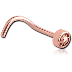 ROSE GOLD PVD COATED SURGICAL STEEL GRADE 316L CURVED NOSE STUD