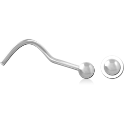 STERLING SILVER 925 RHODIUM COATED CURVED NOSE STUD