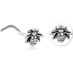 SURGICAL STEEL GRADE 316L CURVED JEWELED NOSE STUD