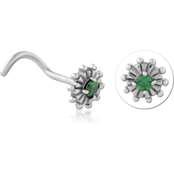 SURGICAL STEEL GRADE 316L CURVED JEWELED NOSE STUD