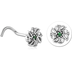 SURGICAL STEEL GRADE 316L CURVED JEWELED NOSE STUD