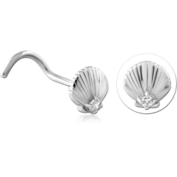 SURGICAL STEEL GRADE 316L CURVED JEWELED NOSE STUD