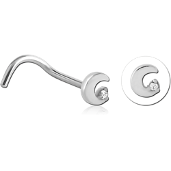 SURGICAL STEEL GRADE 316L CURVED JEWELED NOSE STUD