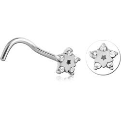 SURGICAL STEEL GRADE 316L CURVED JEWELED NOSE STUD