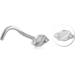 SURGICAL STEEL GRADE 316L CURVED JEWELED NOSE STUD