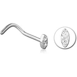 SURGICAL STEEL GRADE 316L JEWELED NOSE STUDS