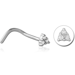 SURGICAL STEEL GRADE 316L JEWELED NOSE STUDS