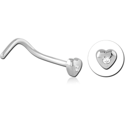 SURGICAL STEEL GRADE 316L CURVED JEWELED NOSE STUD