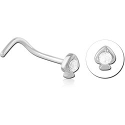 SURGICAL STEEL GRADE 316L CURVED JEWELED NOSE STUD