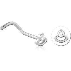SURGICAL STEEL GRADE 316L CURVED JEWELED NOSE STUD