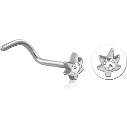 SURGICAL STEEL GRADE 316L CURVED JEWELED NOSE STUD