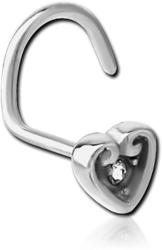 SURGICAL STEEL GRADE 316L JEWELED LARGE CURVE NOSE STUD