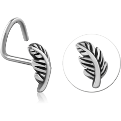 SURGICAL STEEL GRADE 316L LARGE CURVE NOSE STUD-LEAVES