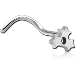SURGICAL STEEL GRADE 316L CURVED NOSE STUD - STAR