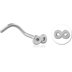 SURGICAL STEEL GRADE 316L CURVED NOSE STUD - INFINITY