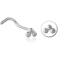 SURGICAL STEEL GRADE 316L CURVED NOSE STUD