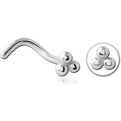 SURGICAL STEEL GRADE 316L CURVED NOSE STUD