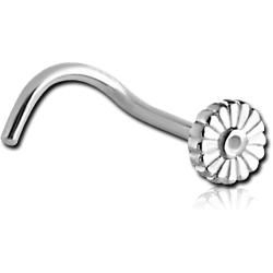SURGICAL STEEL GRADE 316L CURVED NOSE STUD - FLOWER