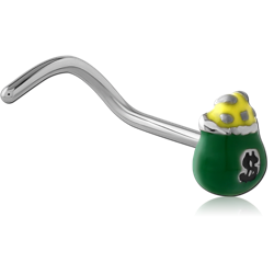 SURGICAL STEEL GRADE 316L CURVED NOSE STUD