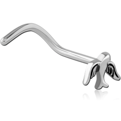 SURGICAL STEEL GRADE 316L CURVED NOSE STUD - DOVE