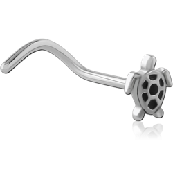 SURGICAL STEEL GRADE 316L CURVED NOSE STUD - TURTLE