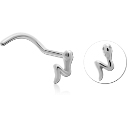 SURGICAL STEEL GRADE 316L CURVED NOSE STUD