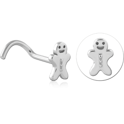 SURGICAL STEEL GRADE 316L CURVED NOSE STUD