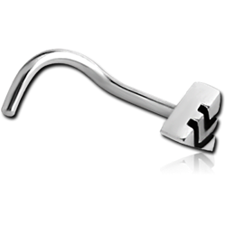 SURGICAL STEEL GRADE 316L CURVED NOSE STUD - TRIANGLE