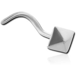 SURGICAL STEEL GRADE 316L CURVED NOSE STUD - PYRAMID