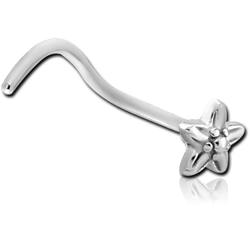 SURGICAL STEEL GRADE 316L CURVED NOSE STUD - FLOWER