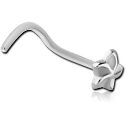 SURGICAL STEEL GRADE 316L CURVED NOSE STUD-FLOWER