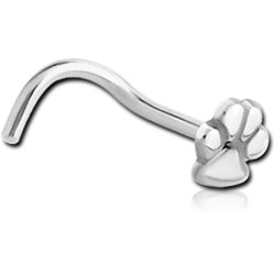 SURGICAL STEEL GRADE 316L CURVED NOSE STUD - PAW
