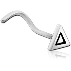 SURGICAL STEEL GRADE 316L CURVED NOSE STUD-TRIANGLE