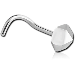 SURGICAL STEEL GRADE 316L CURVED NOSE STUD - OCTAGON