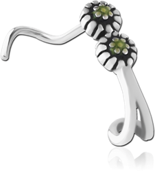 SURGICAL STEEL GRADE 316L CURVED WRAP AROUND NOSE STUD - DAISY