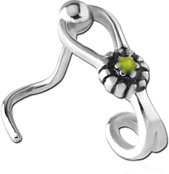 SURGICAL STEEL GRADE 316L CURVED WRAP AROUND NOSE STUD - DAISY