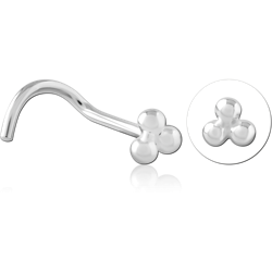 STERLING 925 SILVER CURVED NOSE STUD