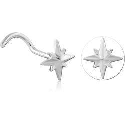 STERLING 925 SILVER CURVED NOSE STUD