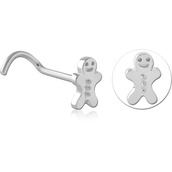 STERLING 925 SILVER CURVED NOSE STUD