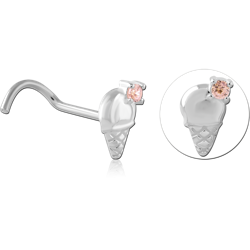 STERLING 925 SILVER CURVED NOSE STUD