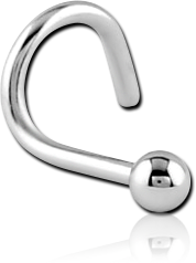 TITANIUM ALLOY LARGE CURVED BALL NOSE STUD
