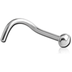 TITANIUM ALLOY LARGE CURVED HALF BALL NOSE STUD