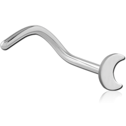 TITANIUM ALLOY CURVED NOSE STUD - MOON