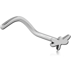 TITANIUM ALLOY CURVED NOSE STUD - DRAGONFLY