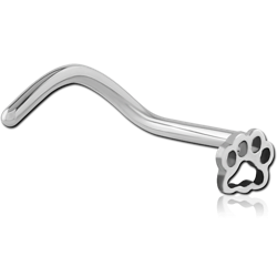 TITANIUM ALLOY CURVED NOSE STUD - BEAR PAW