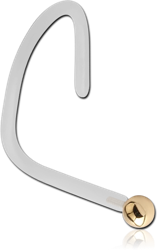 BIOFLEX® INTERNAL CURVED NOSE STUD WITH 18 KARAT GOLD YELLOW ATTACHMENT