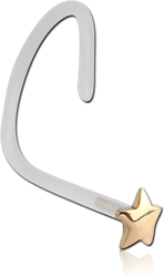 BIOFLEX® INTERNAL CURVED NOSE STUD WITH 18 KARAT GOLD YELLOW ATTACHMENT