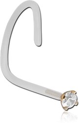 BIOFLEX® INTERNAL CURVED NOSE STUD WITH 18 KARAT GOLD YELLOW JEWELLED ATTACHMENT